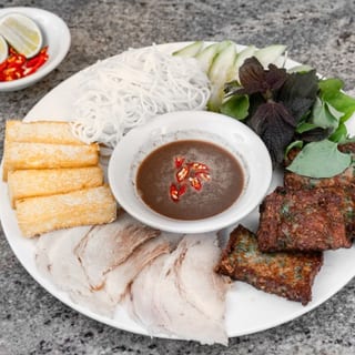 30. Bun Dau Mam Tom / Vermicelli with Fried Tofu Pork & Shrimp Paste